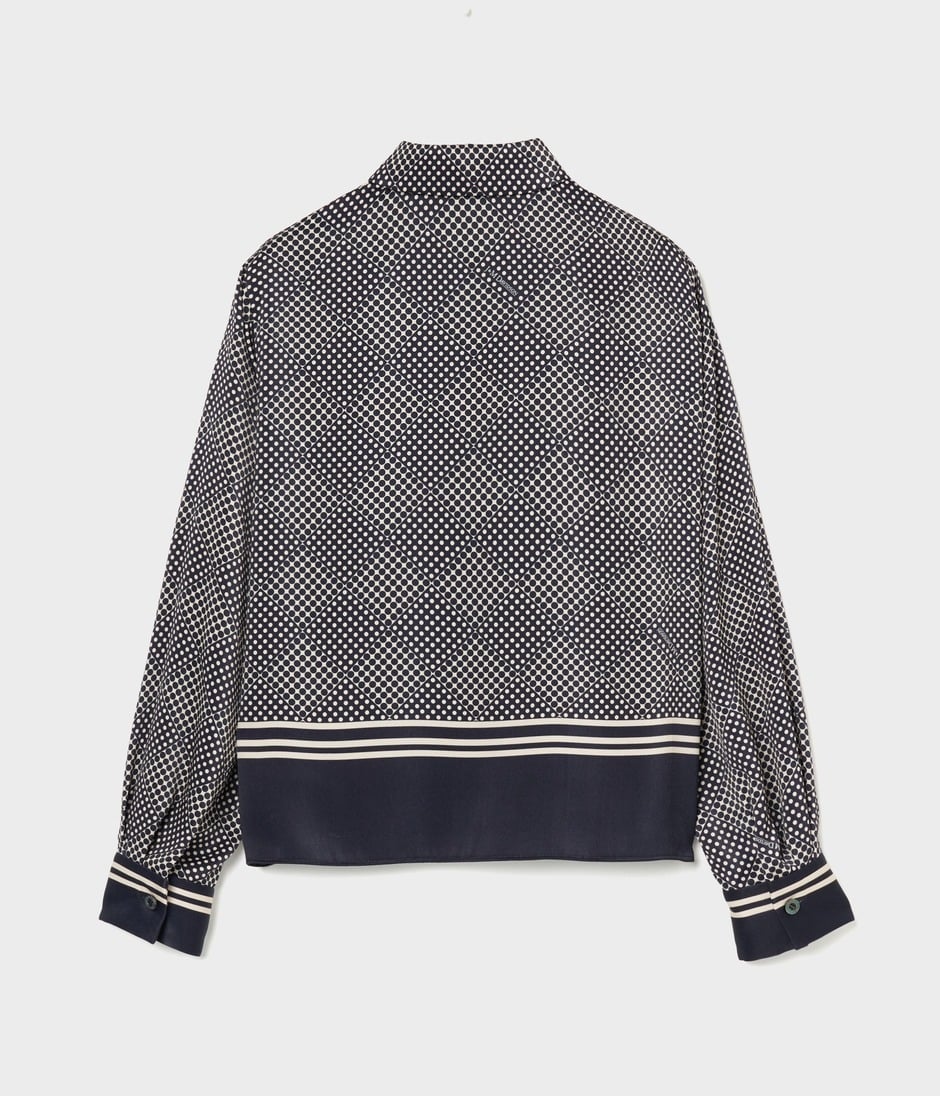 SCARF PANEL PATTERN BLOUSE 詳細画像 NAVY 2