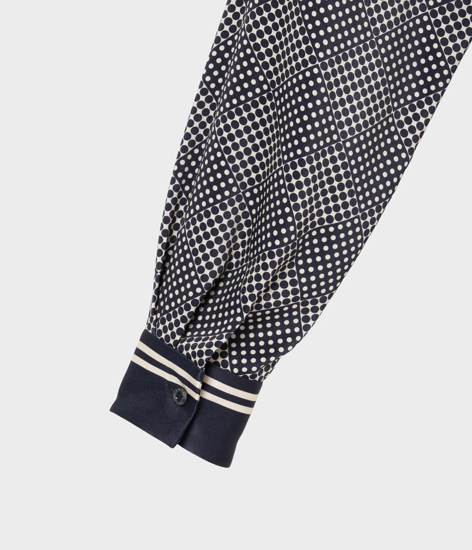 SCARF PANEL PATTERN BLOUSE 詳細画像 NAVY 4