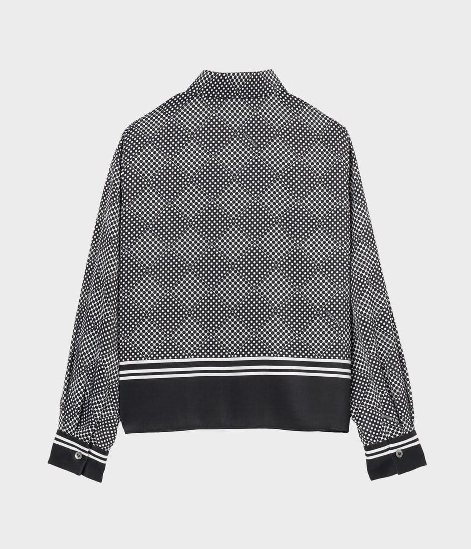 SCARF PANEL PATTERN BLOUSE 詳細画像 BLACK 2