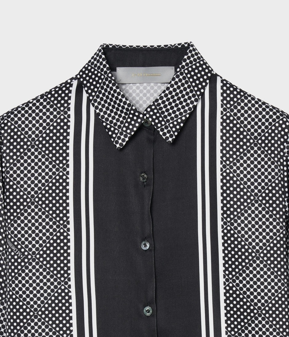 SCARF PANEL PATTERN BLOUSE 詳細画像 BLACK 3