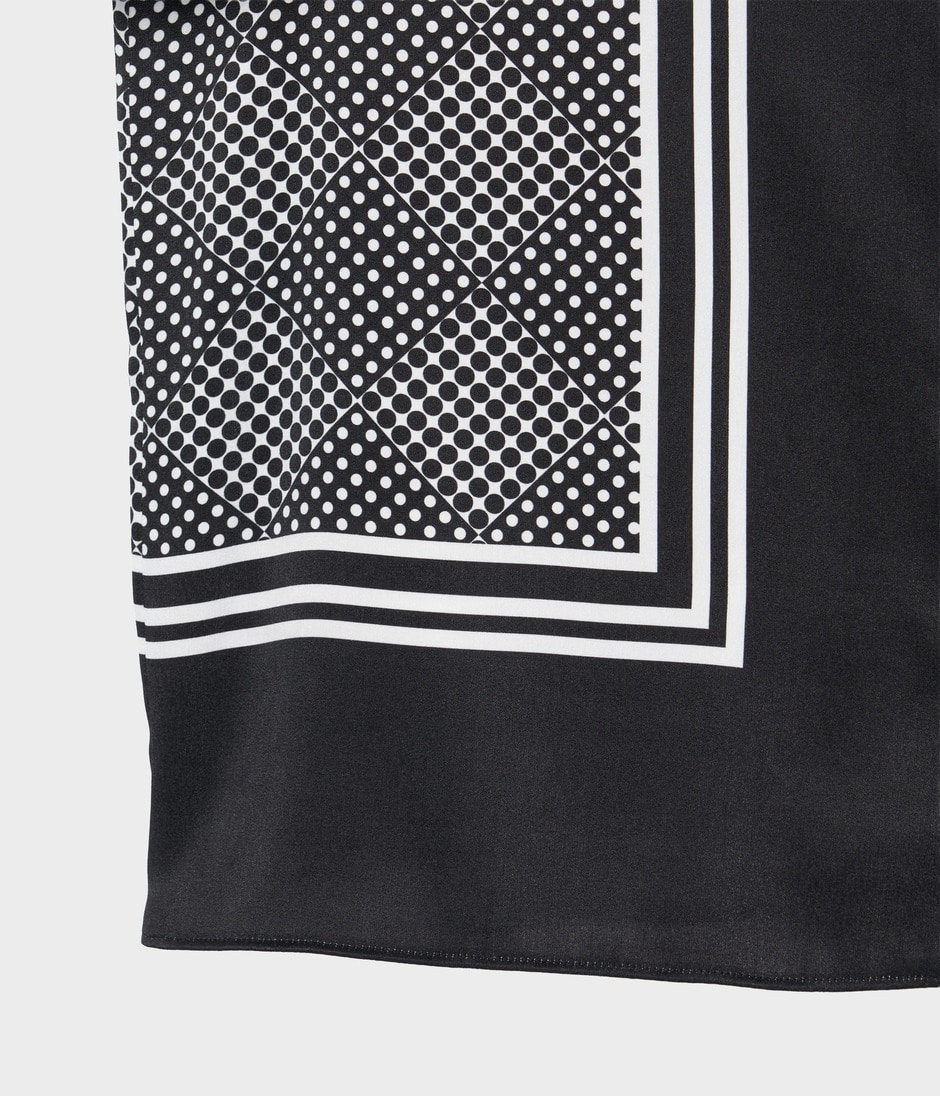 SCARF PANEL PATTERN BLOUSE 詳細画像 BLACK 5