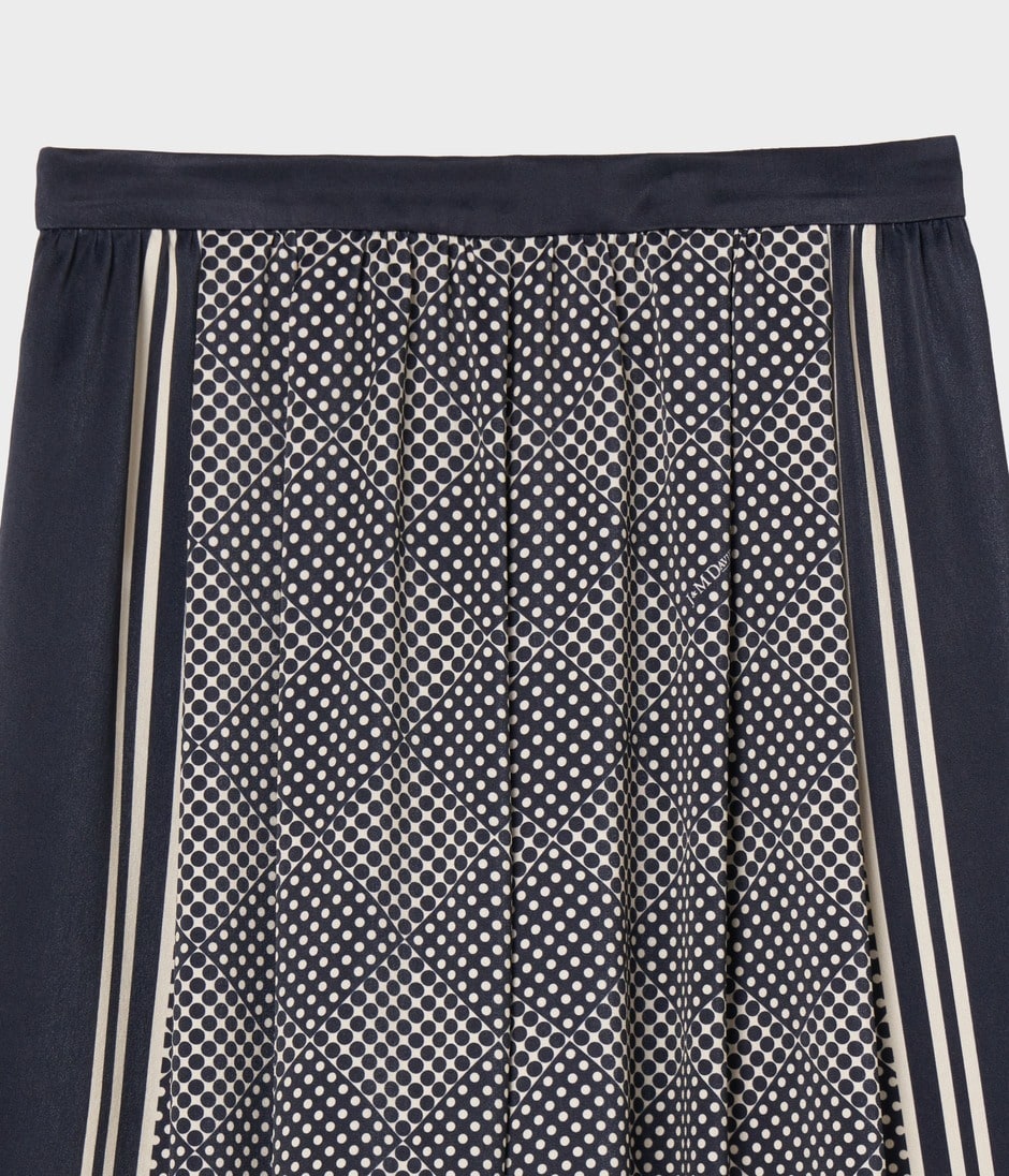 SCARF PANEL PATTERN TROUSERS 詳細画像 NAVY 3