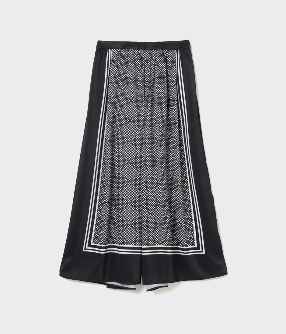 SCARF PANEL PATTERN TROUSERS 詳細画像 BLACK 1