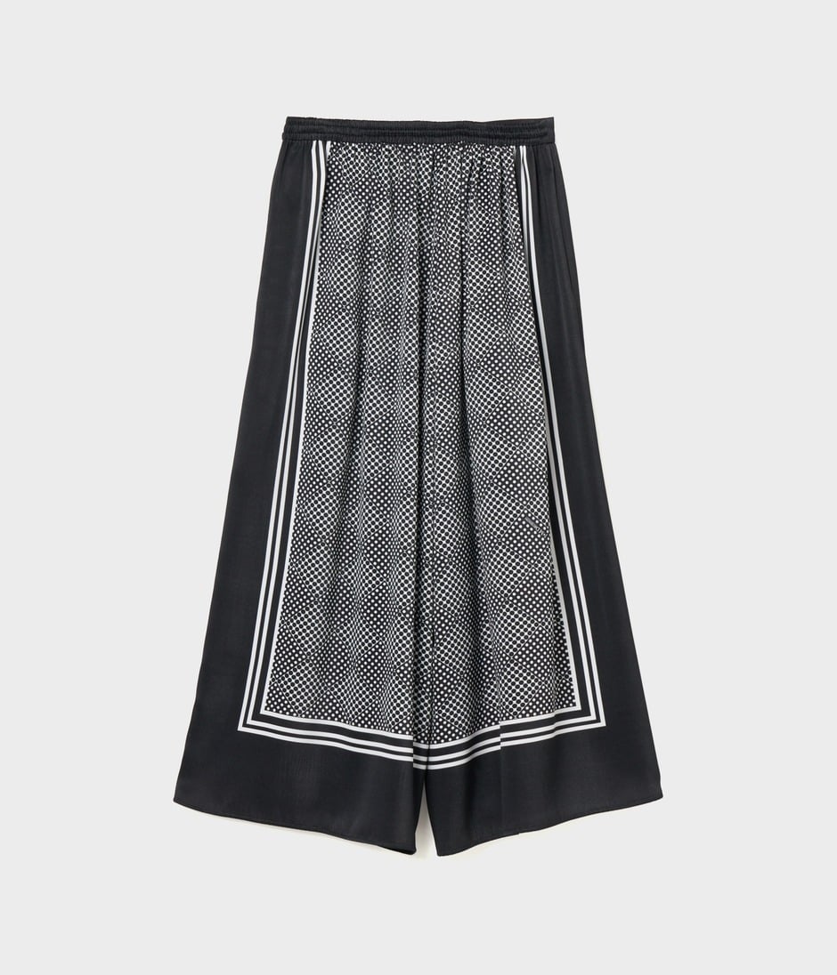 SCARF PANEL PATTERN TROUSERS 詳細画像 BLACK 2