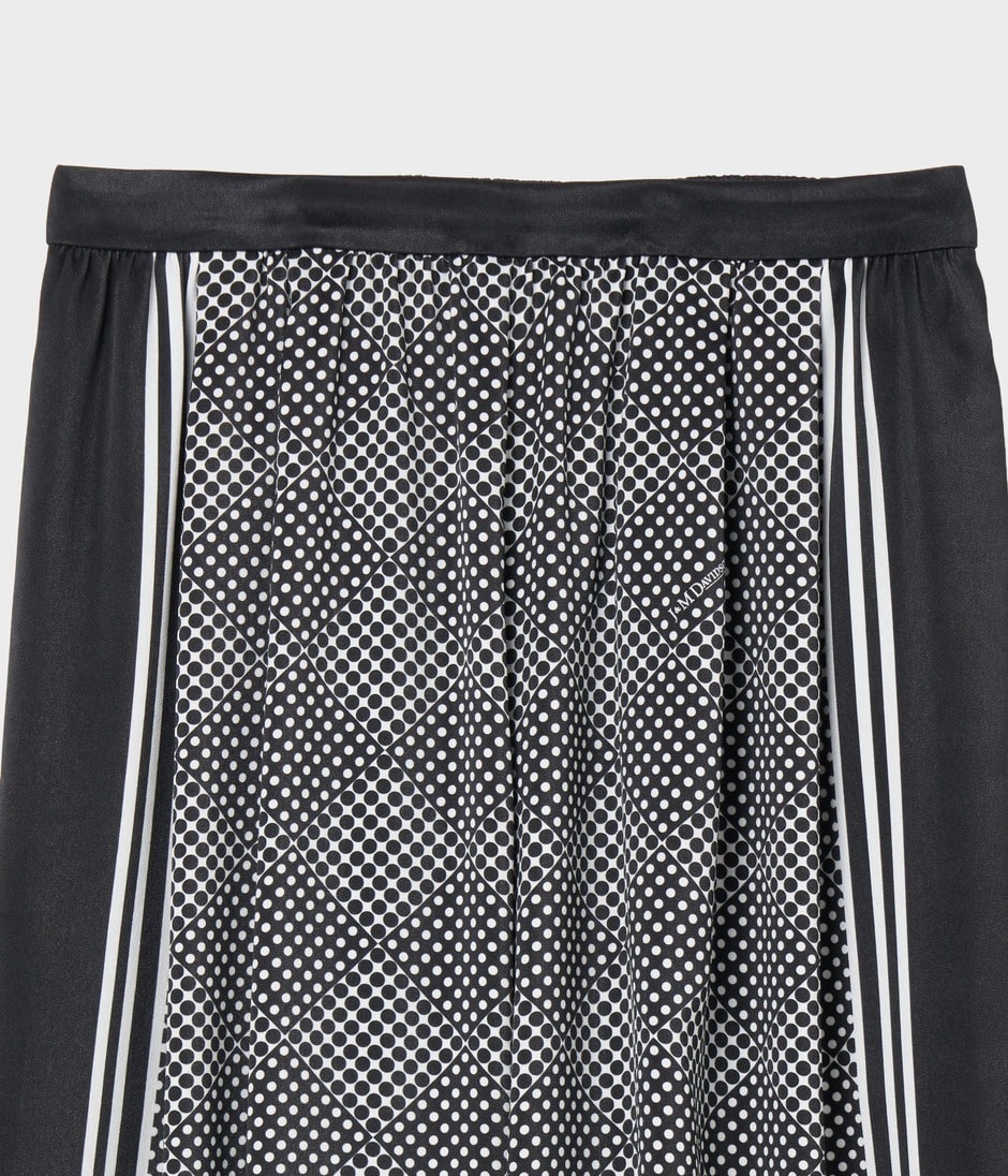 SCARF PANEL PATTERN TROUSERS 詳細画像 BLACK 3