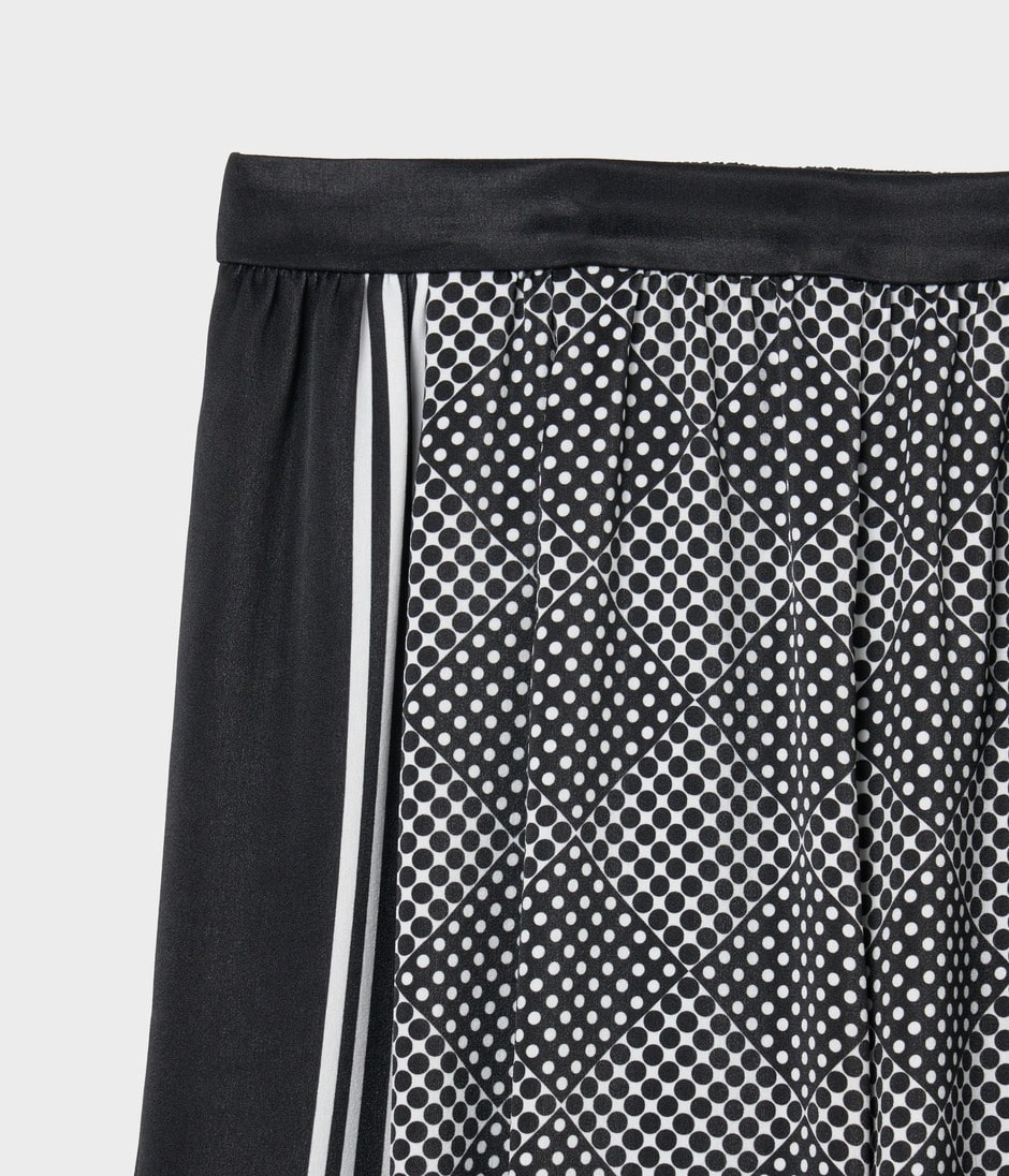 SCARF PANEL PATTERN TROUSERS 詳細画像 BLACK 4