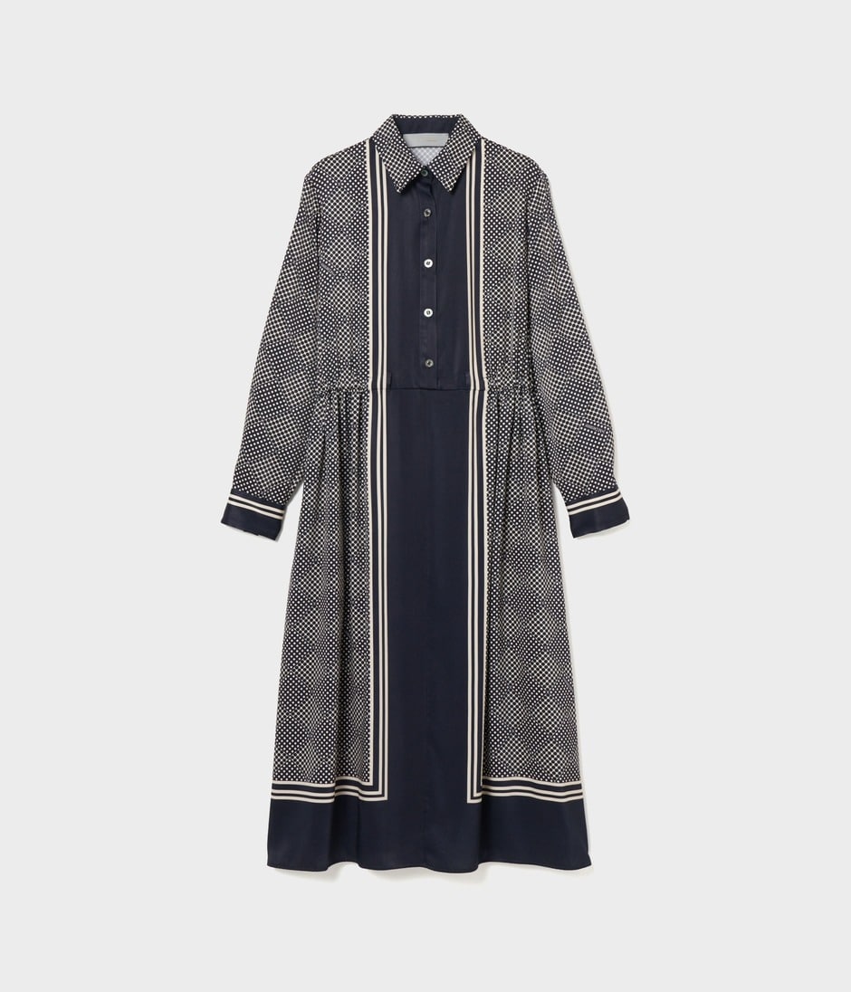 SCARF PANEL PATTERN DRESS 詳細画像 NAVY 10