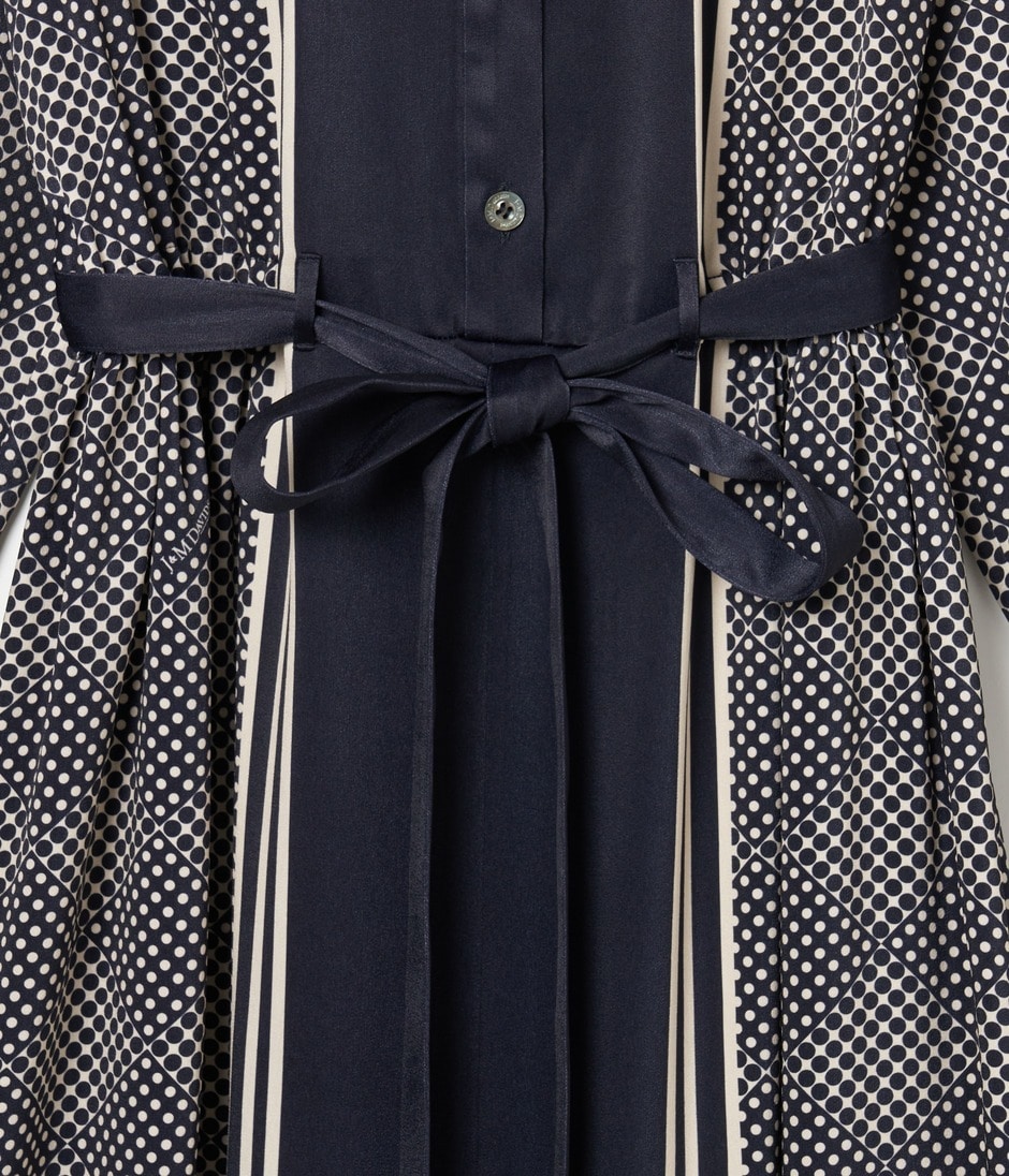 SCARF PANEL PATTERN DRESS 詳細画像 NAVY 7
