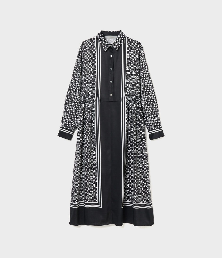 SCARF PANEL PATTERN DRESS 詳細画像 BLACK 10