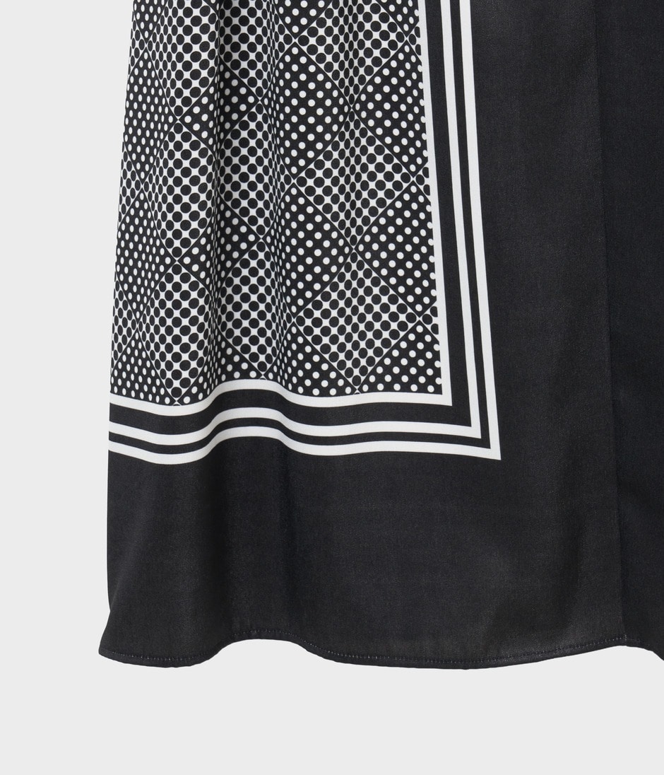 SCARF PANEL PATTERN DRESS 詳細画像 BLACK 6