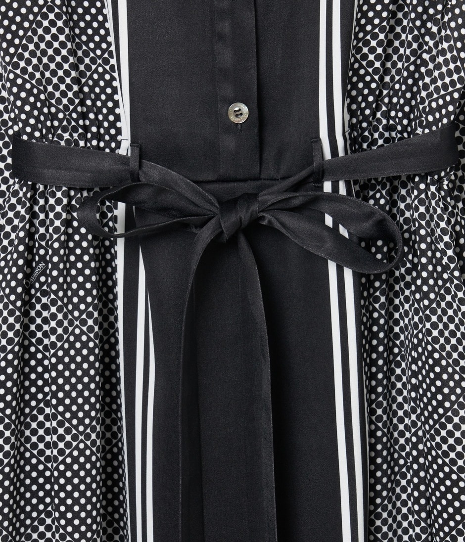 SCARF PANEL PATTERN DRESS 詳細画像 BLACK 7