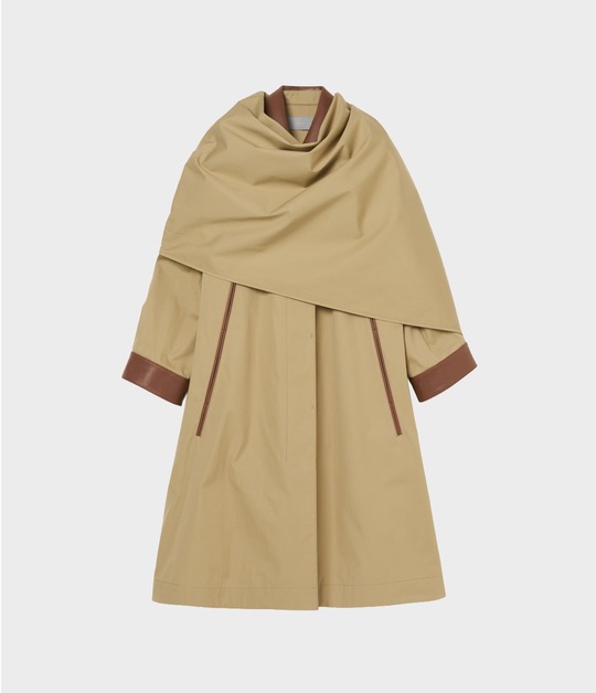 LEATHER TRIMMING COAT 詳細画像