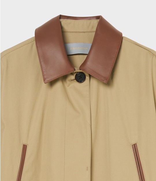 LEATHER TRIMMING COAT 詳細画像