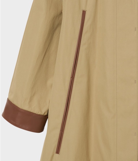 LEATHER TRIMMING COAT 詳細画像