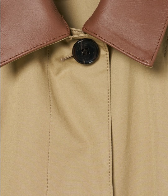 LEATHER TRIMMING COAT 詳細画像