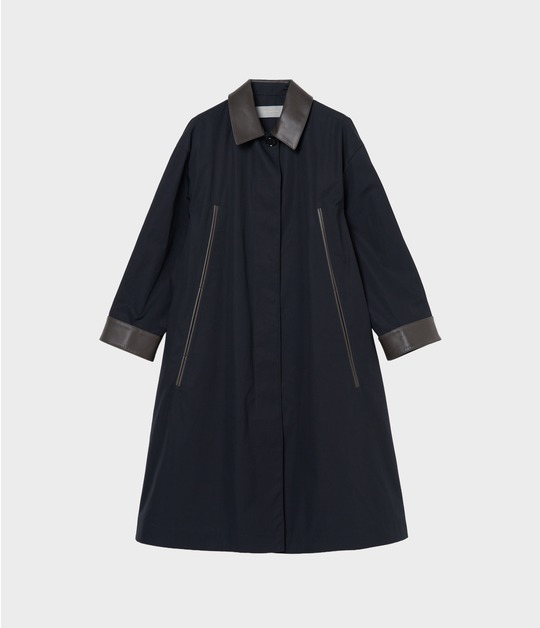 LEATHER TRIMMING COAT