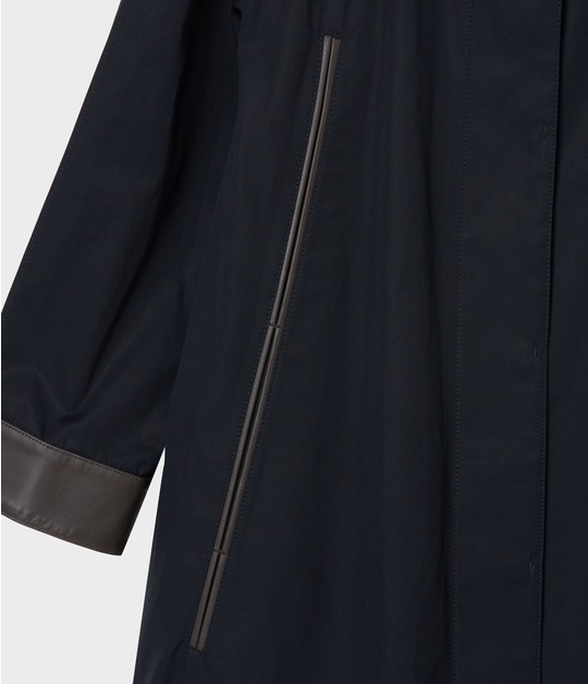 LEATHER TRIMMING COAT 詳細画像
