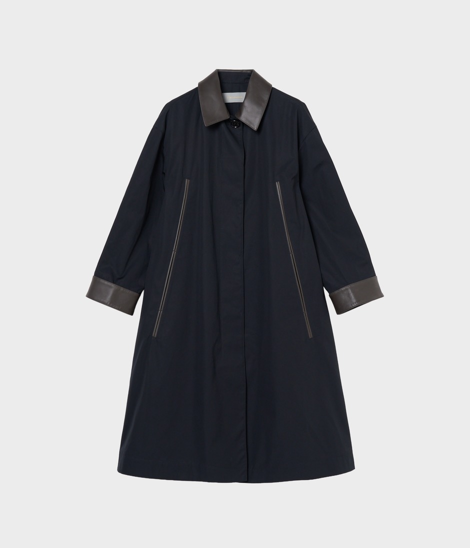 LEATHER TRIMMING COAT 詳細画像 NAVY 1