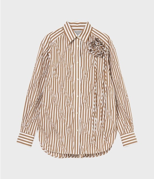 DIAGONAL PLEATED SHIRT
