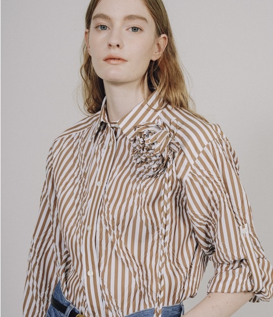 DIAGONAL PLEATED SHIRT 詳細画像