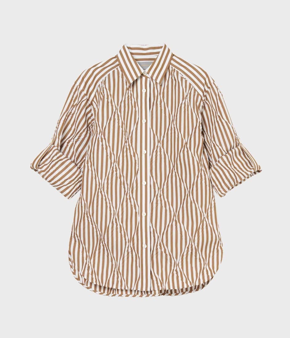 DIAGONAL PLEATED SHIRT 詳細画像 PECAN 10