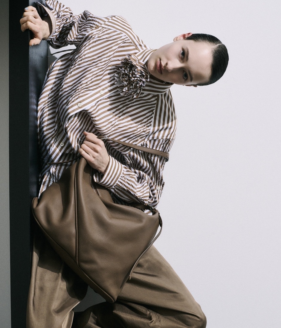 DIAGONAL PLEATED SHIRT 詳細画像 PECAN 12