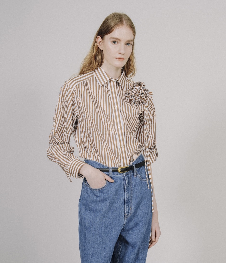 DIAGONAL PLEATED SHIRT 詳細画像 PECAN 14