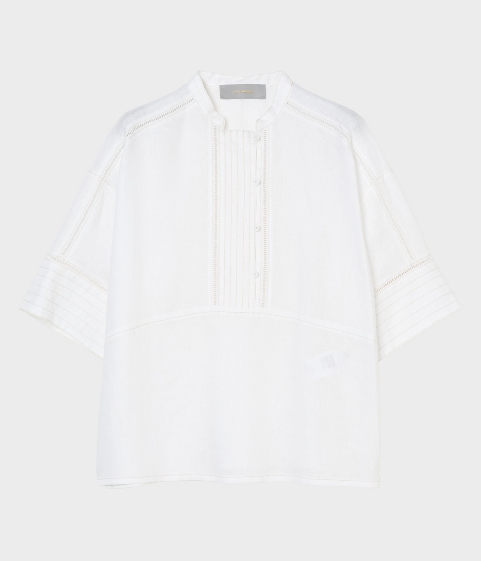 LINEN BLOUSE WITH STITCH 詳細画像 OFF WHITE 1