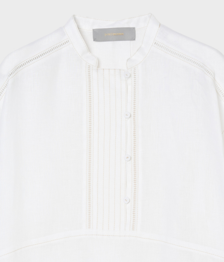LINEN BLOUSE WITH STITCH 詳細画像 OFF WHITE 3
