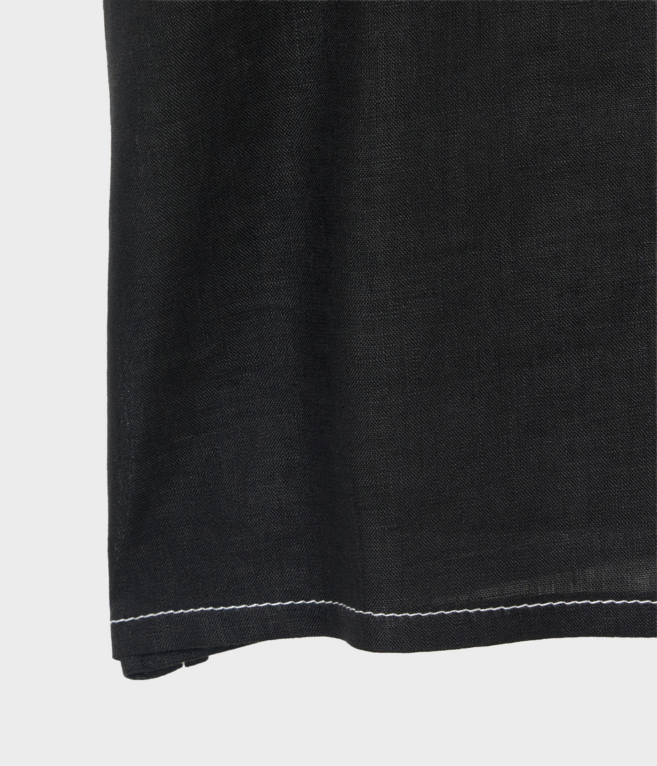 LINEN BLOUSE WITH STITCH 詳細画像 BLACK 5