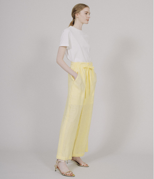LINEN DOUBLE WAISTBAND TROUSERS 詳細画像