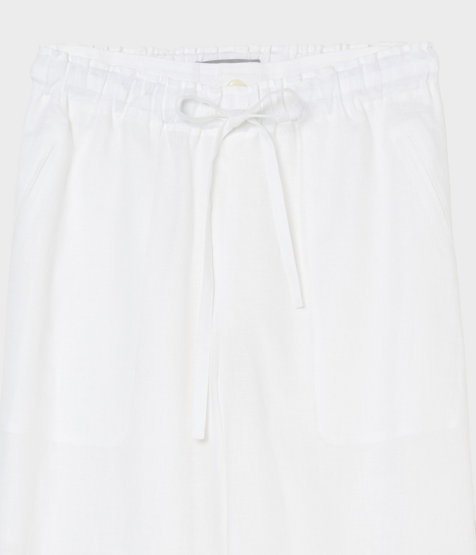 LINEN DOUBLE WAISTBAND TROUSERS 詳細画像 OFF WHITE 3