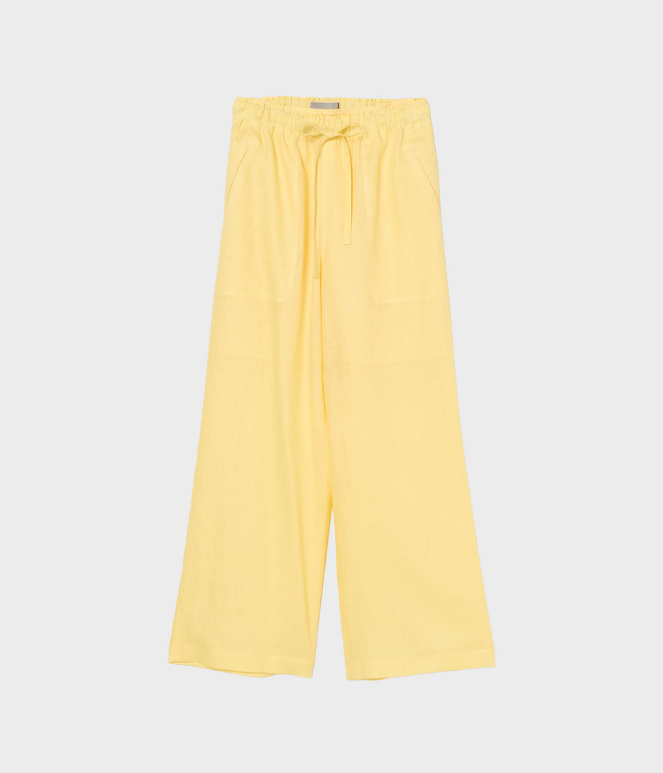 LINEN DOUBLE WAISTBAND TROUSERS 詳細画像 YELLOW 1