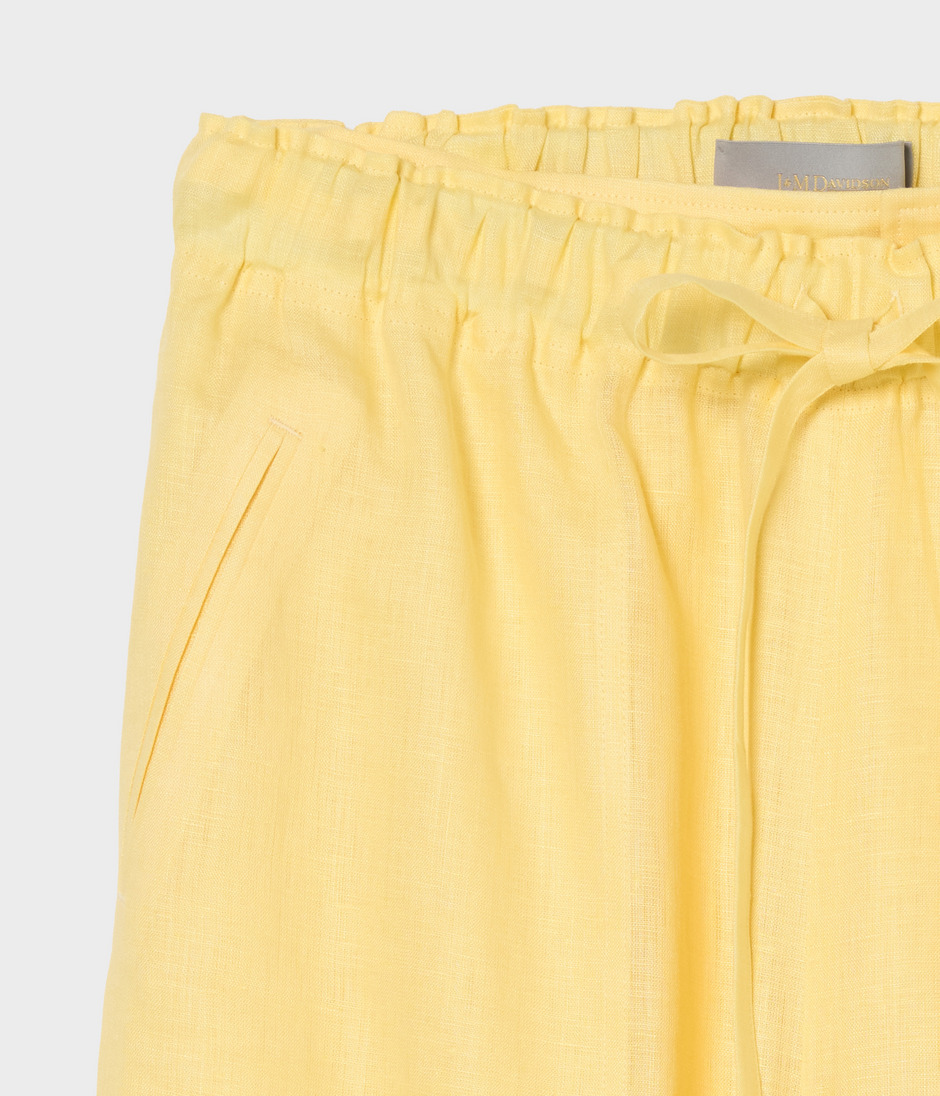 LINEN DOUBLE WAISTBAND TROUSERS 詳細画像 YELLOW 4