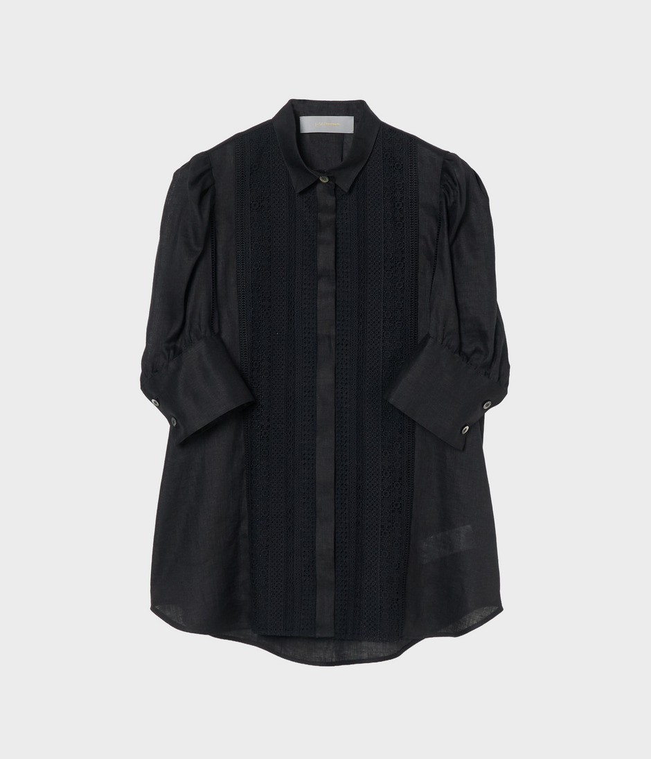 LINEN LACE BLOUSE 詳細画像 BLACK 1