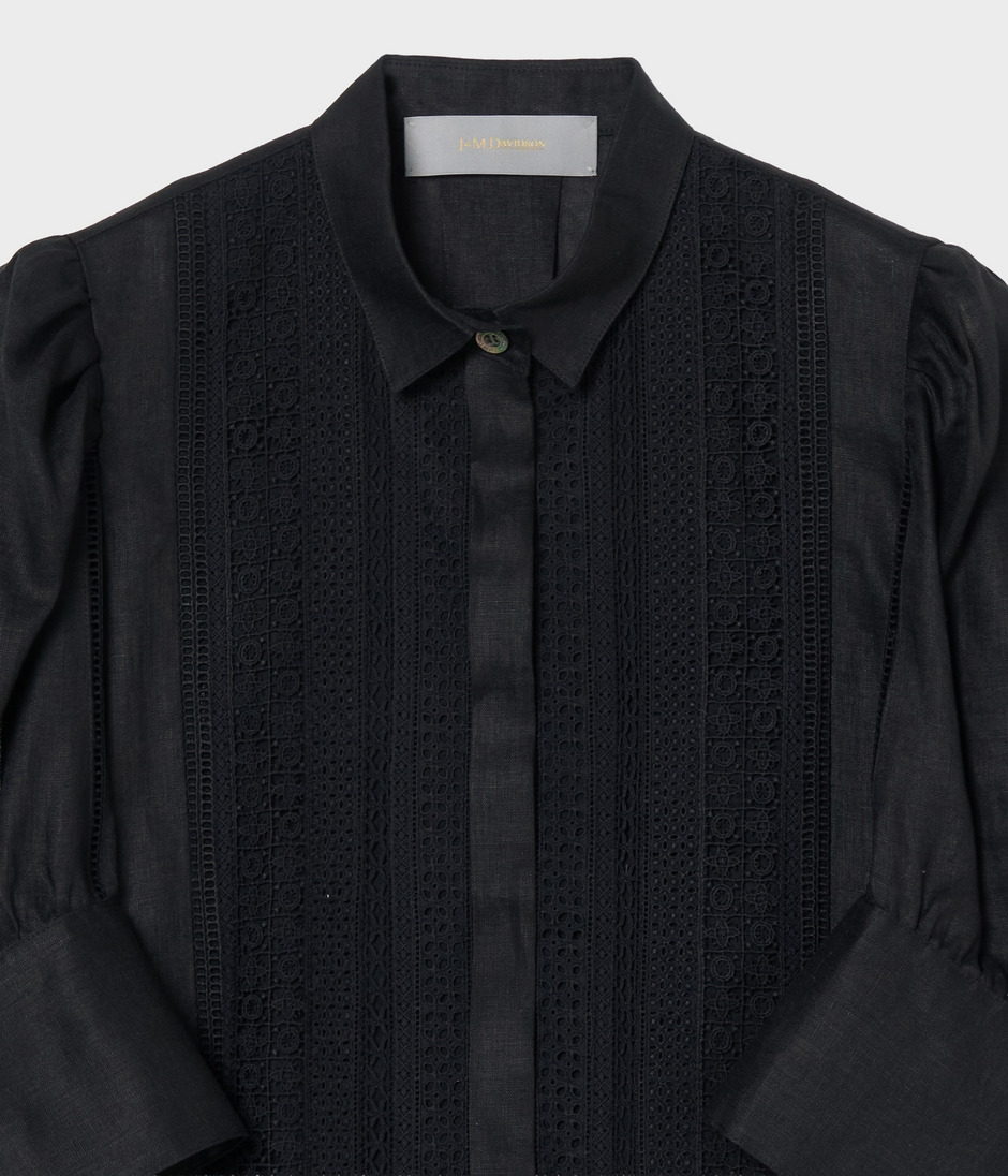 LINEN LACE BLOUSE 詳細画像 BLACK 3
