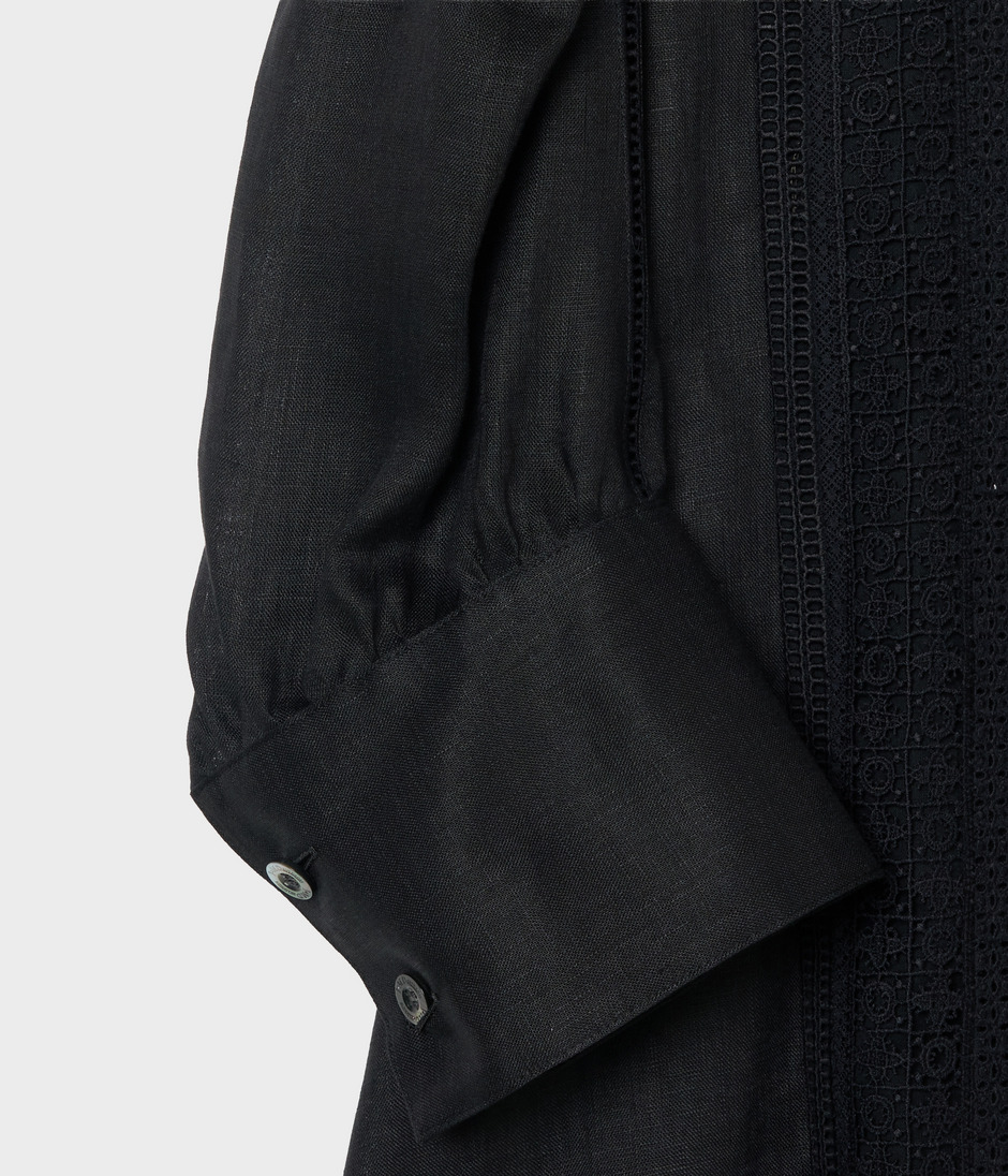 LINEN LACE BLOUSE 詳細画像 BLACK 5