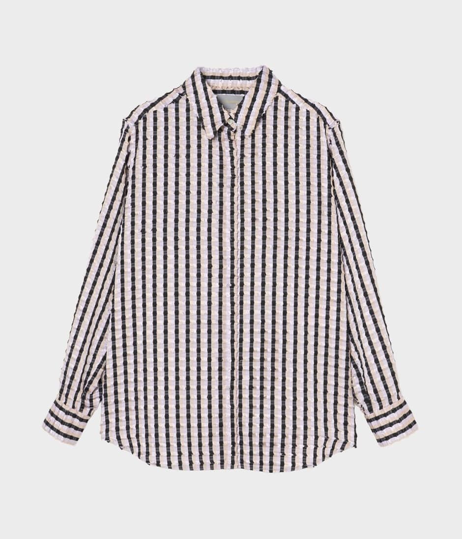 STRIPE CUT JACQUARD SHIRT 詳細画像 CASHEW 1