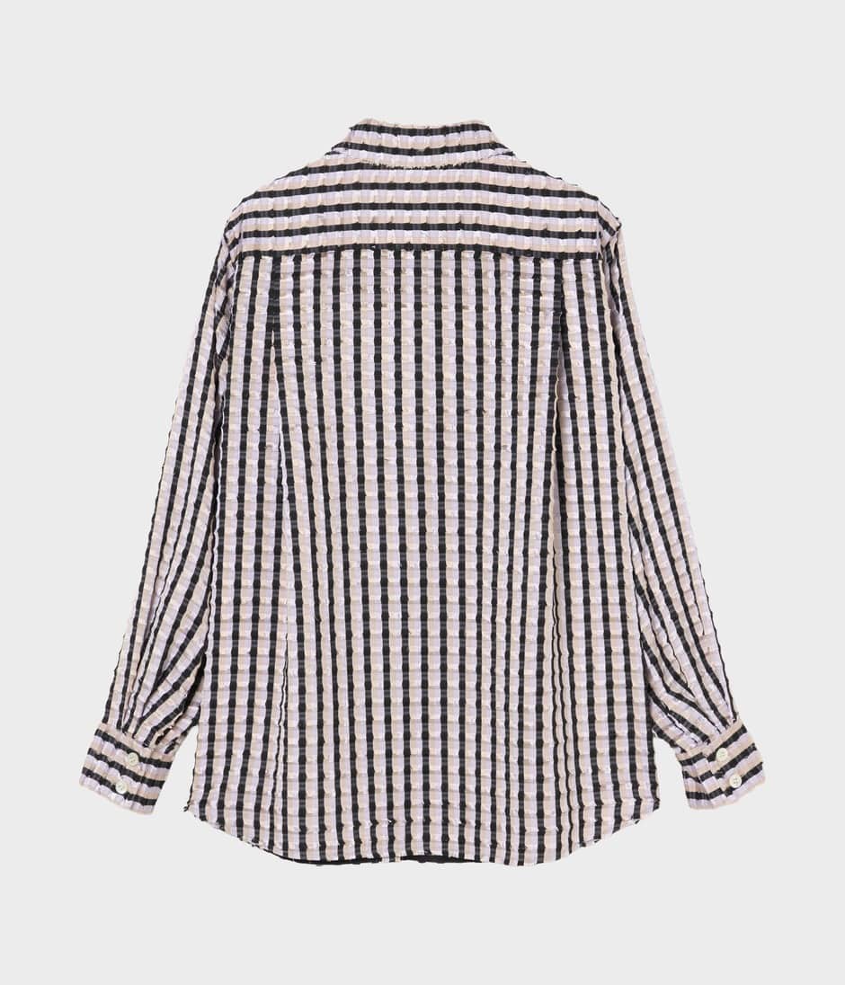 STRIPE CUT JACQUARD SHIRT 詳細画像 CASHEW 2