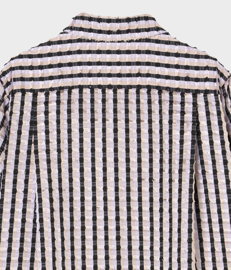 STRIPE CUT JACQUARD SHIRT 詳細画像 CASHEW 4
