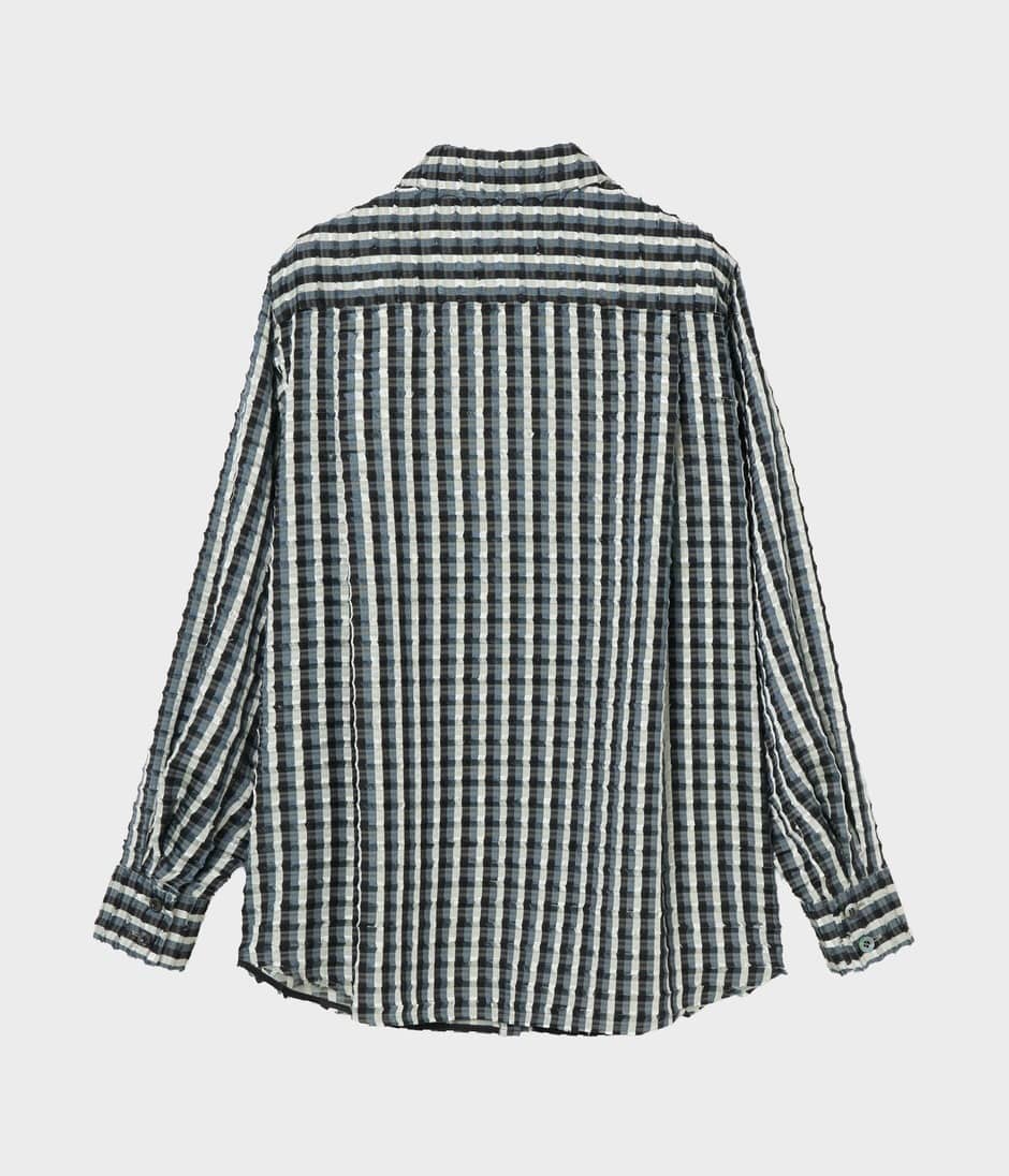 STRIPE CUT JACQUARD SHIRT 詳細画像 MARBLE GREY 2