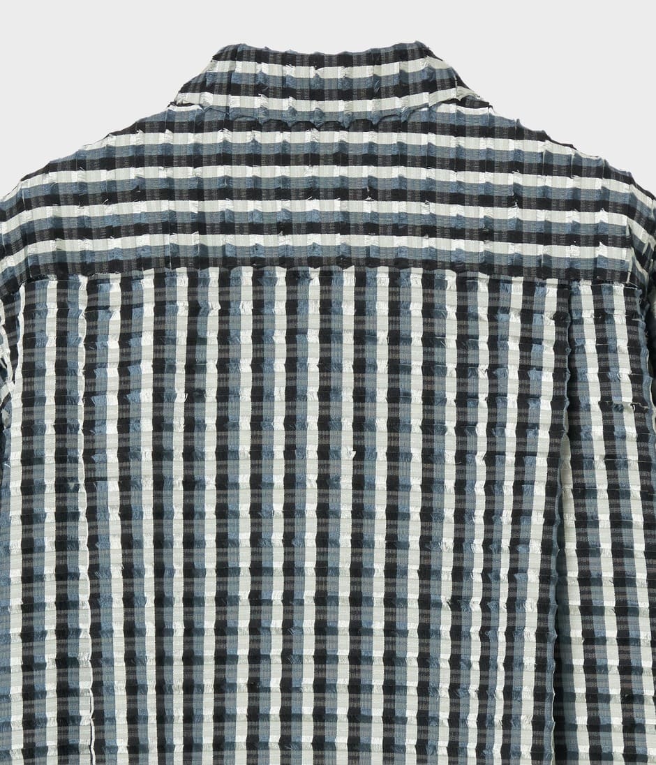 STRIPE CUT JACQUARD SHIRT 詳細画像 MARBLE GREY 4