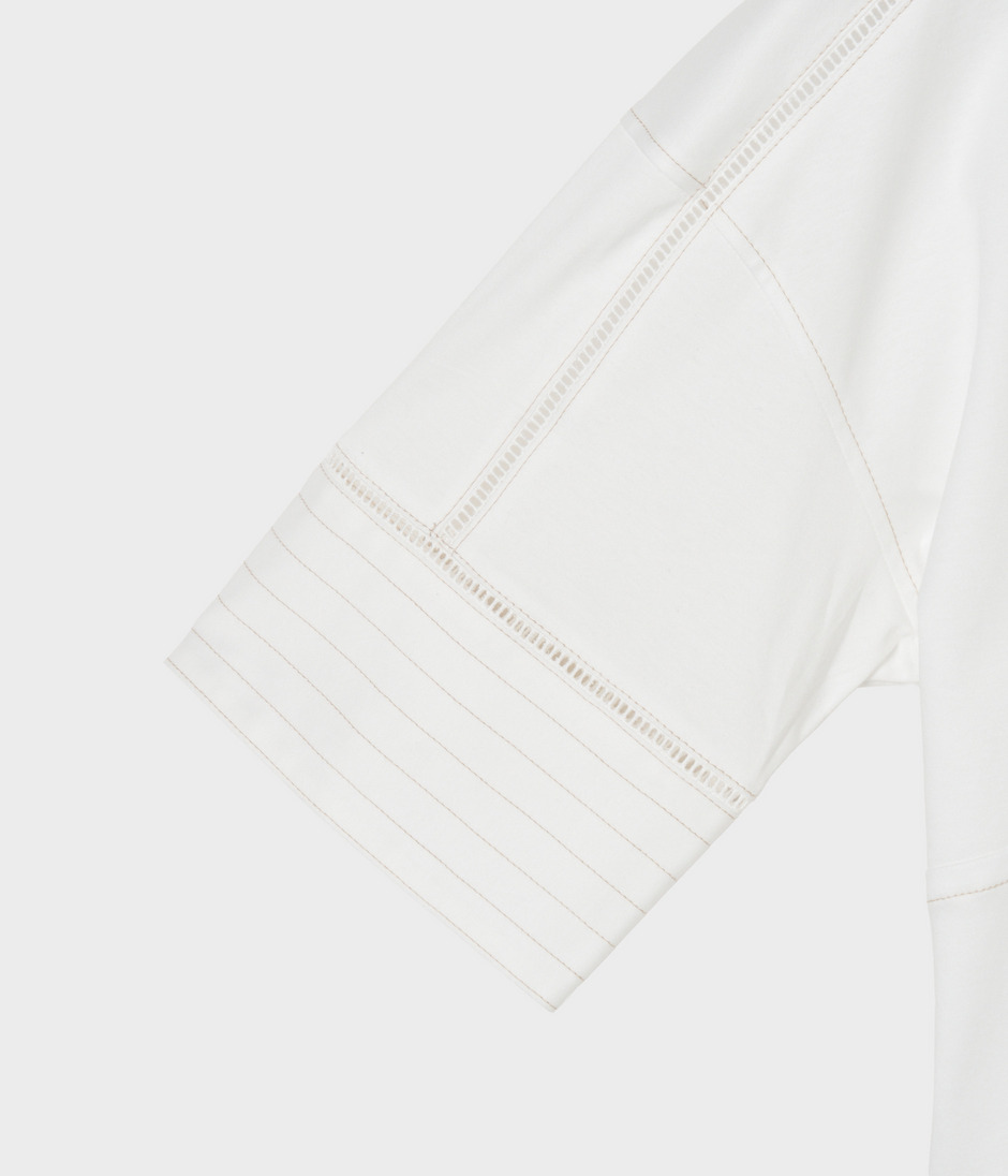 JERSEY TOP WITH STITCH 詳細画像 OFF WHITE 4