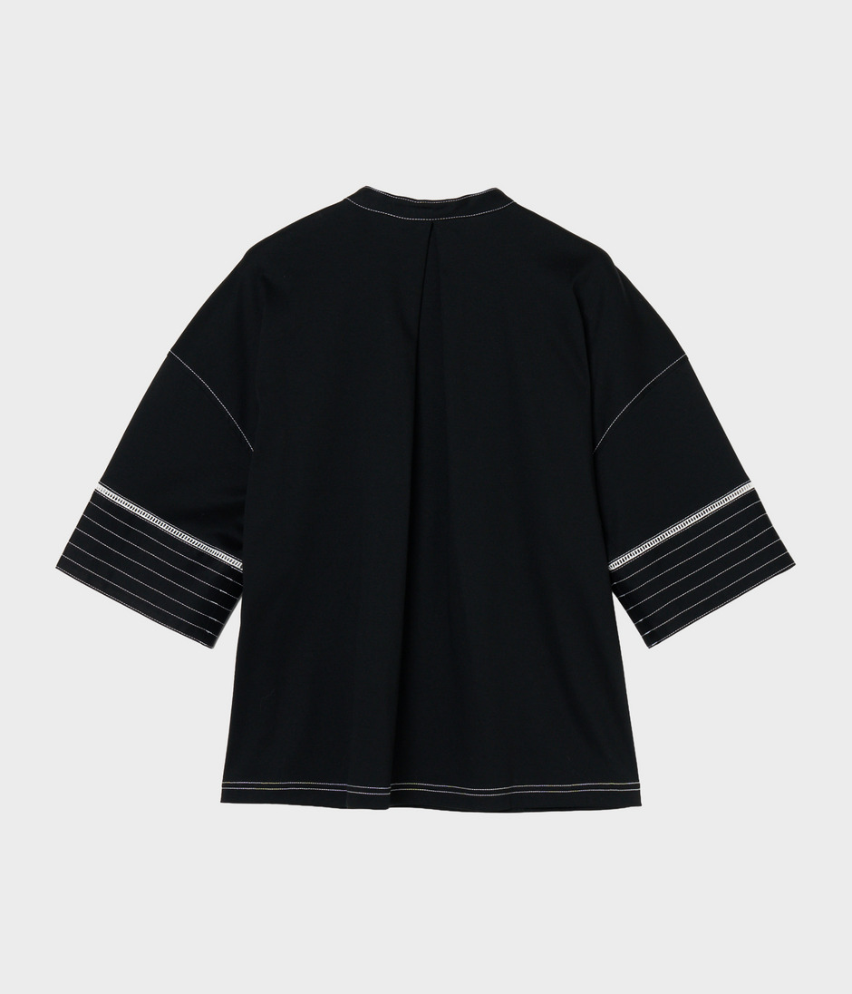 JERSEY TOP WITH STITCH 詳細画像 BLACK 2