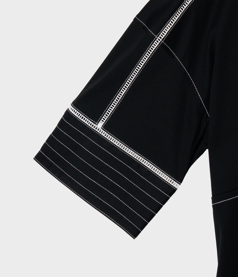 JERSEY TOP WITH STITCH 詳細画像 BLACK 4