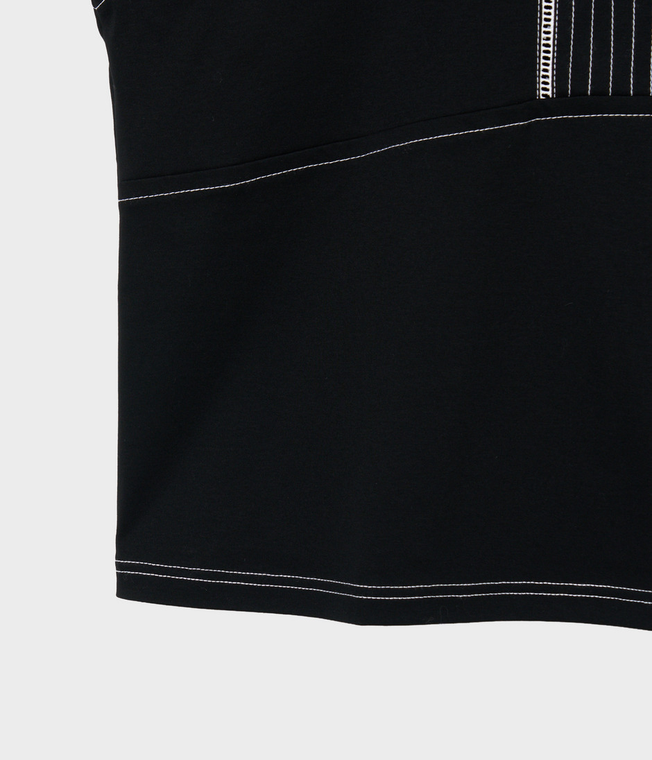 JERSEY TOP WITH STITCH 詳細画像 BLACK 5