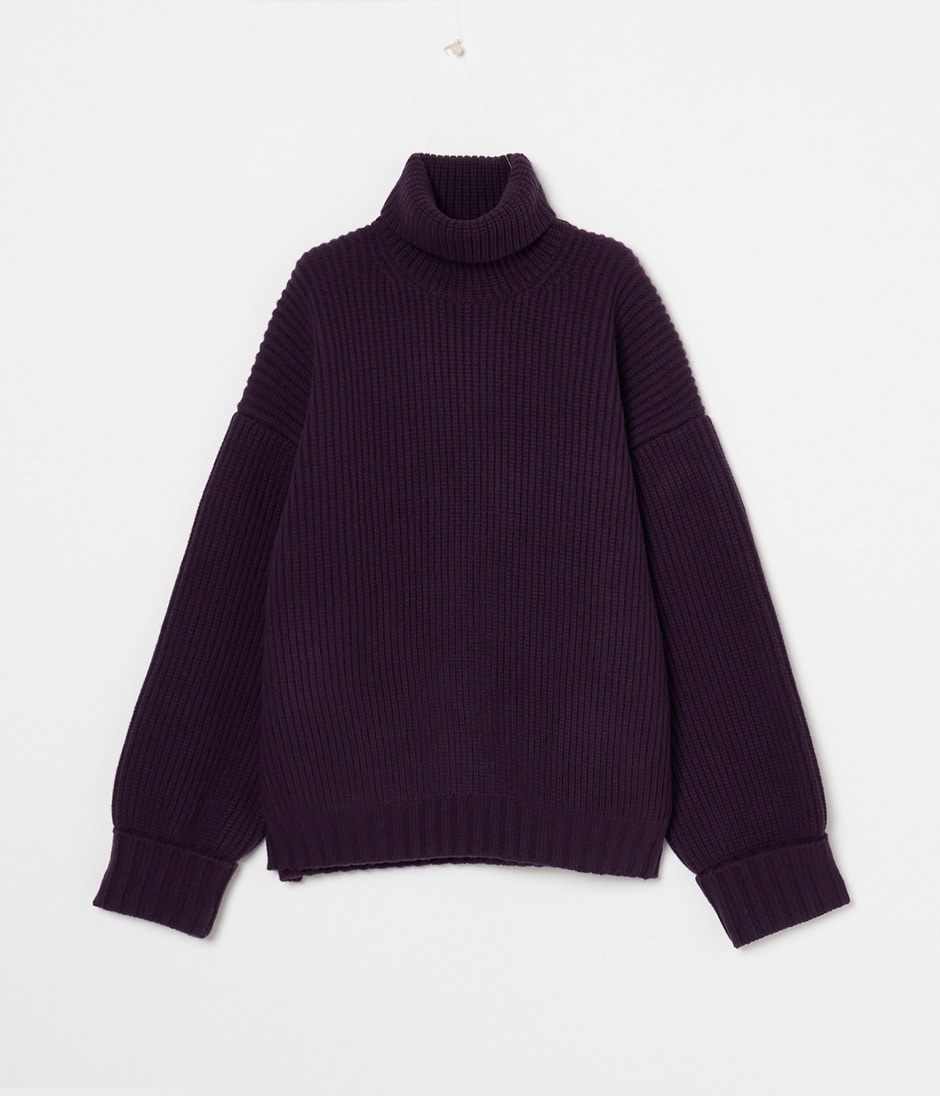 POLO NECK RIB PULLOVER 詳細画像 PURPLE 1