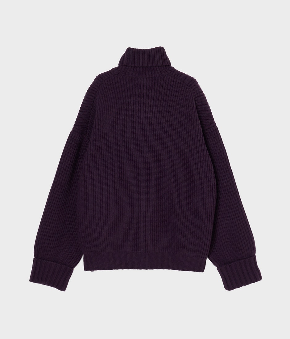 POLO NECK RIB PULLOVER 詳細画像 PURPLE 2