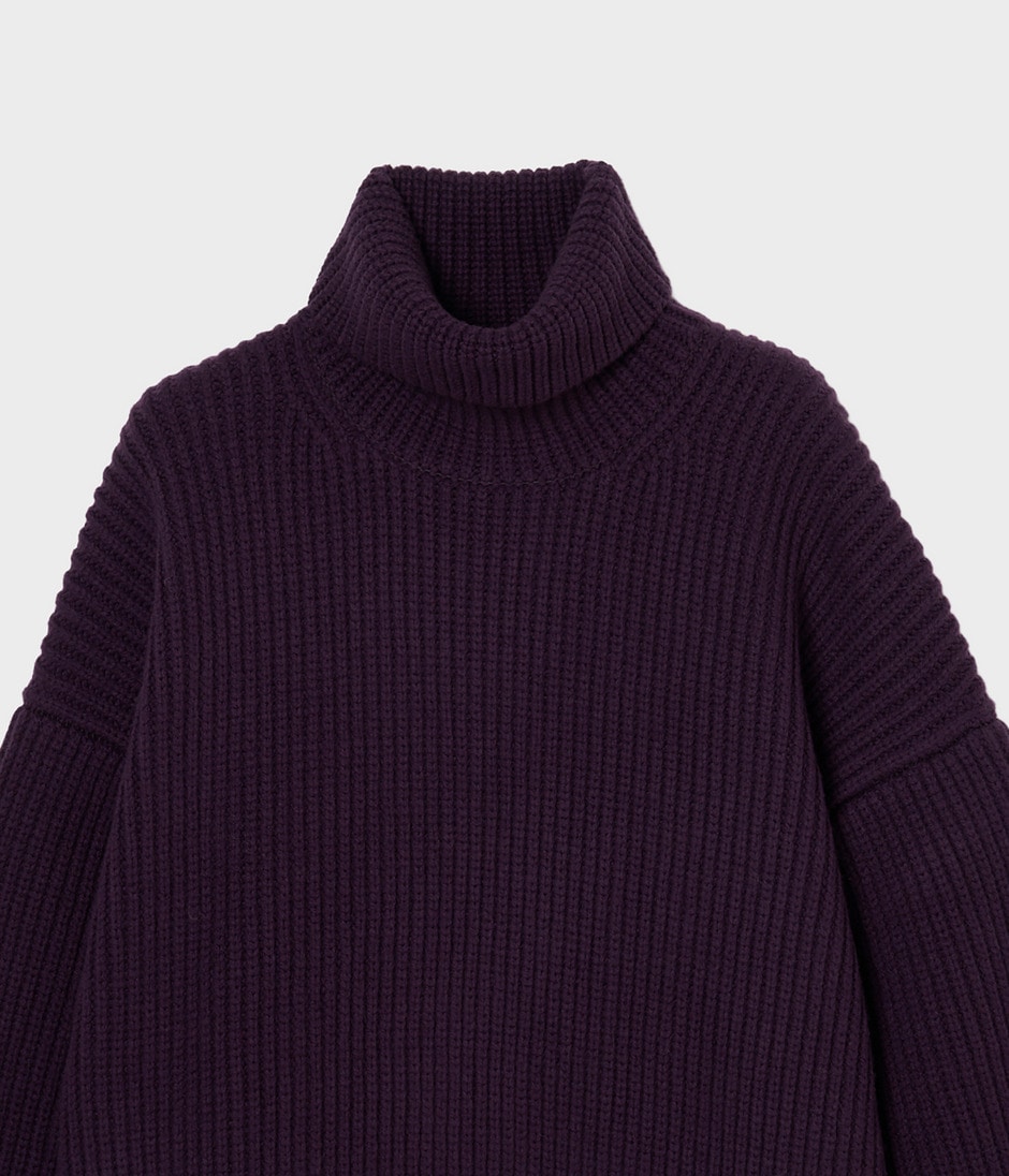 POLO NECK RIB PULLOVER 詳細画像 PURPLE 3
