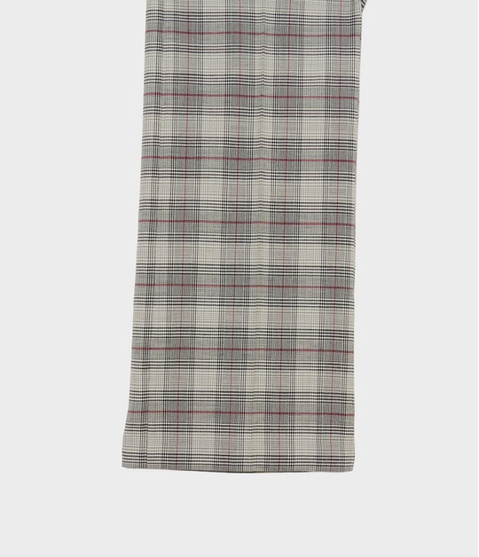 Glen plaid tucked trousers 詳細画像